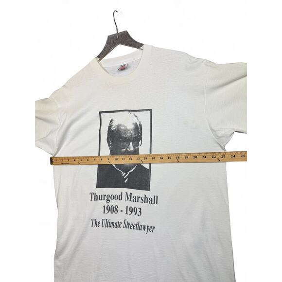 Vintage 90s Thurgood Marshall Tribute T Shirt Adult XL White Single Stitch - Picture 11 of 16